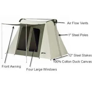 Kodiak Canvas Flex-Bow Canvas 6 Person Tent Review with Labelled Parts