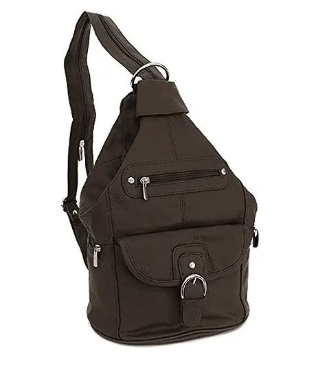 Womens one shoulder Sling Backpack by Roma Leathers