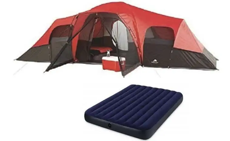  OZARK Trail Family Cabin Tent (Grey, 10 Person with Airbed) - BEST 10 Person Tents For Camping