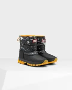 Women's Original Printed Insulated Short Snow Boots: Molecular Splash Black