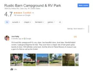 Luxury RV Campsite in Wisconsin