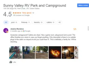 Luxury RV Campsite in Oregon