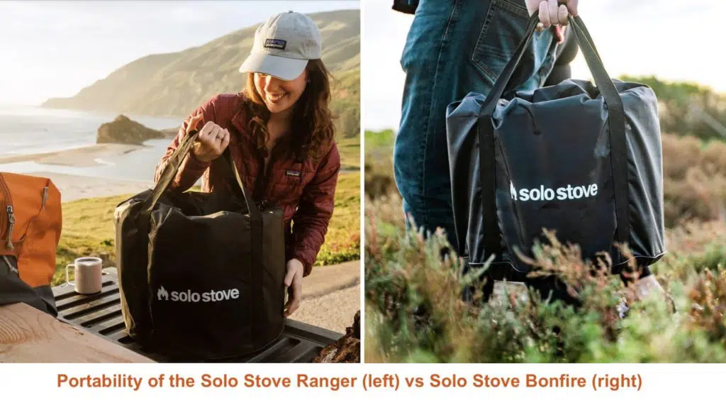 Solo Stove Ranger vs Bonfire portability scenario
